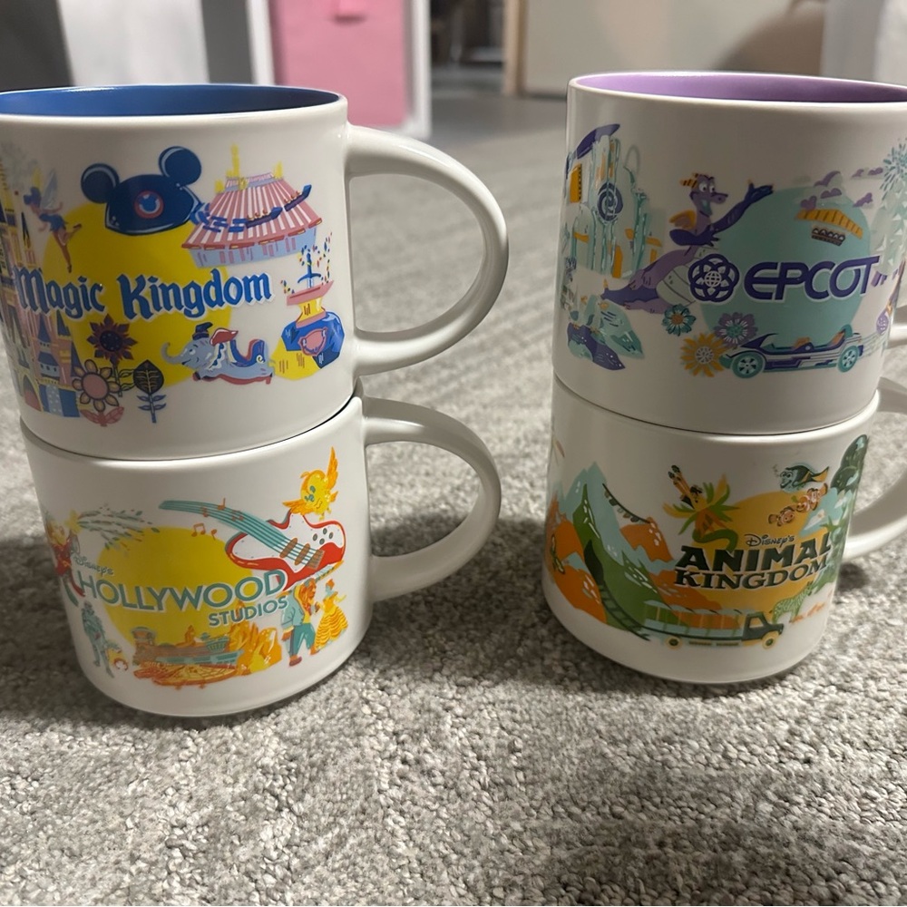 Disney Colorful Theme Park Mug Set